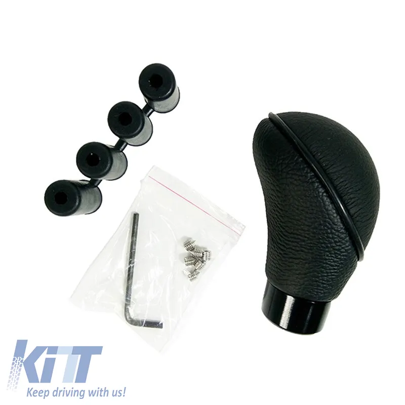 Shift Knob Universal Real Leather With Rubber Black Oval Suitable for Normal Reverse 37113