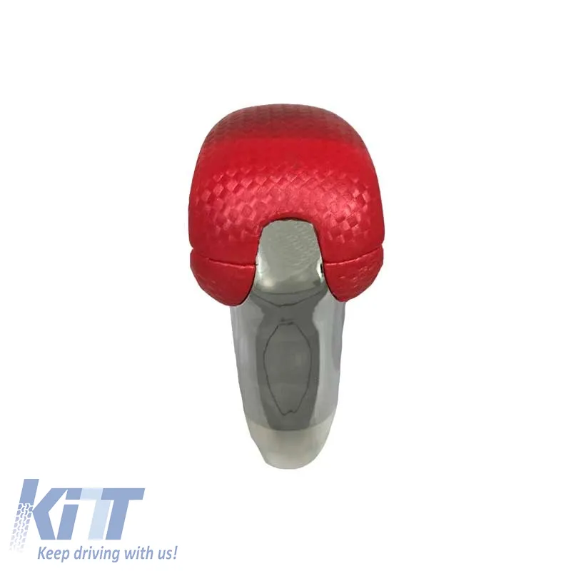 Shift Knob Universal Red/Nickel With Hole Suitable for Normal Reverse 37020