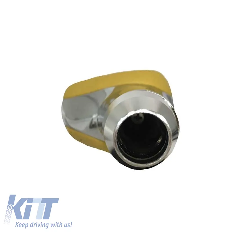 Shift Knob Universal Yellow/Nickel With Hole Suitable for Normal Reverse 37021
