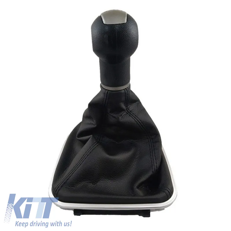 Shift Knob With Boot Black/Silver Suitable for Seat Leon 2/Toledo 3 With 6 Speed GK0342