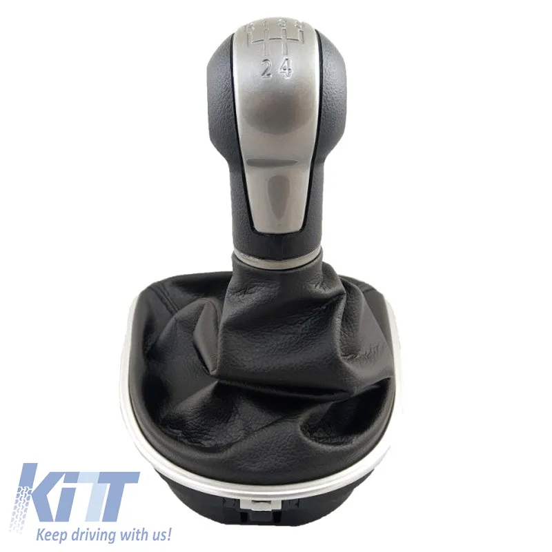 Shift Knob With Boot Black/Silver Suitable for Seat Leon 2/Toledo 3 With 5 Speed GK0341