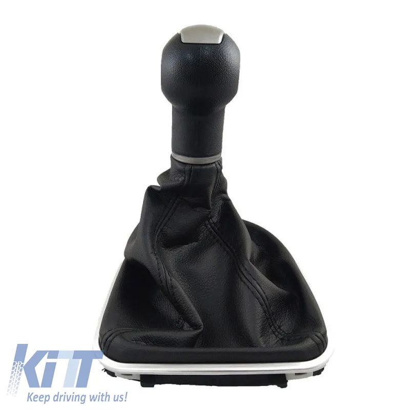 Shift Knob With Boot Black/Silver Suitable for Seat Leon 2/Toledo 3 With 5 Speed GK0341