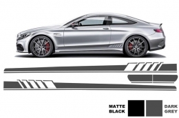 Side Decals Sticker Vinyl Dark Grey suitable for MERCEDES C-Class C205 Coupe A205 Cabriolet (2014-) C63 Design