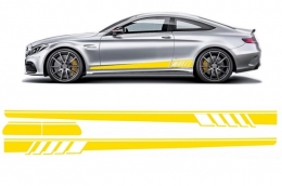 Side Decals Sticker Vinyl Matte Yellow suitable for MERCEDES C-Class C205 Coupe A205 Cabriolet (2014-up) - STICKERC205YE