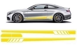 image-15-Side Decals Sticker Vinyl Matte Yellow suitable for Mercedes C-Class C205 Coupe A205 Cabriolet (2014-up)
