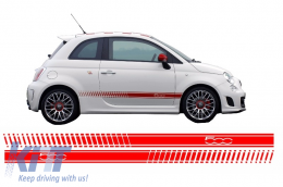 Side Decals Sticker Vinyl Red suitable for FIAT 500 (2007+) - STICKERF500