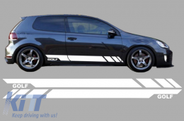 Side Decals Sticker Vinyl White suitable for VW  Golf 5 6 7 V VI VII (2003-up) - STICKERVWG5W