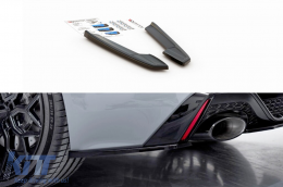 Side extensions Maxton Design suitable for rear RS6 bumper of Audi A6 C8 after 2019, black lacquer