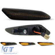 Side Fender Indicators suitable for Alfa Romeo 147 05-10 / 156 97-03 / Fiat Tipo 15+ Smoke Led Dynamic 2 pcs