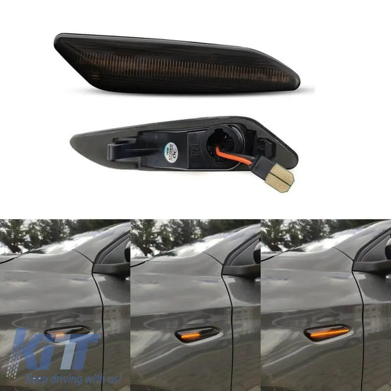 Side Fender Indicators suitable for Alfa Romeo 147 05-10 / 156 97-03 / Fiat Tipo 15+ Smoke Led Dynamic 2 pcs
