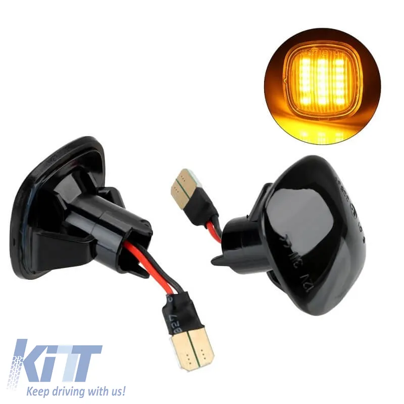 Side Fender Indicators suitable for Audi A3 8L 96-00 / A4 B5 94-98 / Skoda Octavia 97-04 / Fabia 00-04 Squares Led Dynamic Smoke 2 pcs