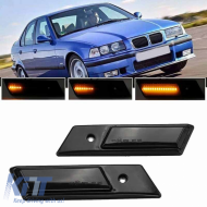 Side Fender Indicators suitable for BMW 3 E36 90-96 / 3 E30 / 5 E34 88-95 / 7 E32 86-94 with Screw LED Dynamic Black/Smoke 2 pcs