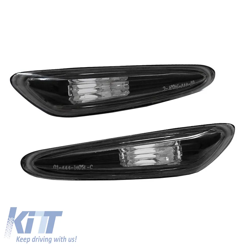 Side Fender Indicators suitable for BMW 3 E46 Sedan 01-05 / Touring 01-05 / 5 E60/E61 03-10 / X3 E83 03-10 Black 2 pcs