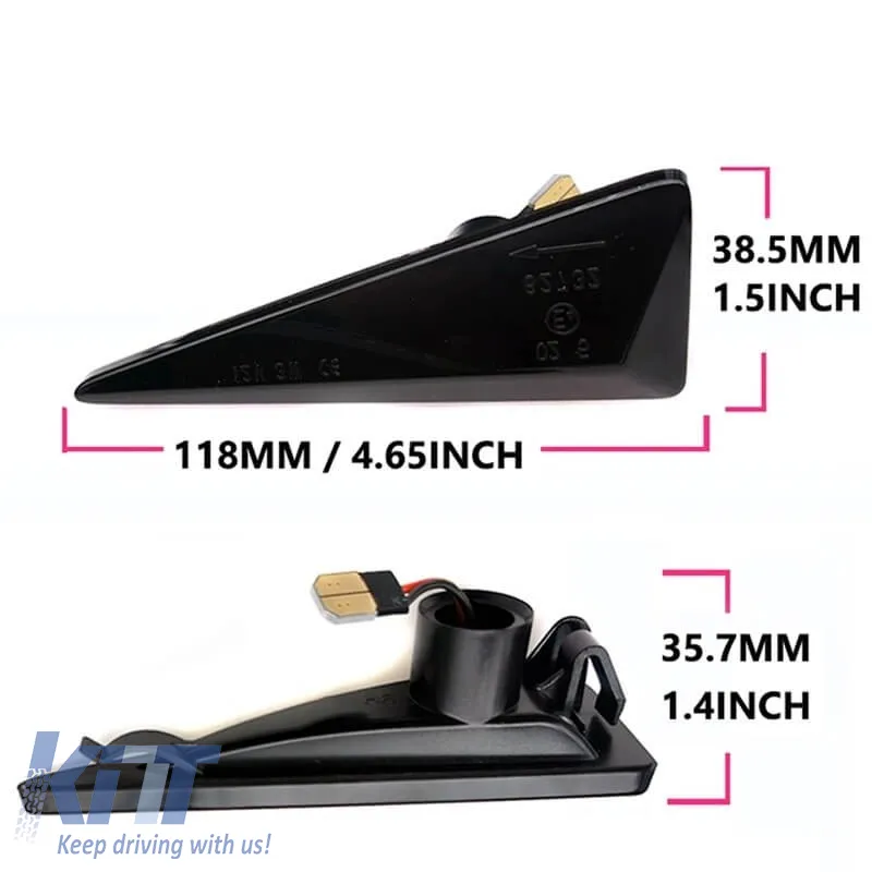 Side Fender Indicators suitable for Dacia Sandero 08-12 LED Dynamic Smoke 2 pcs