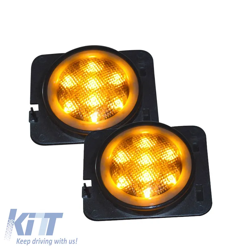 Side Fender Indicators suitable for Jeep Wrangler JK 07-18 Chrome Led 2 pcs