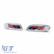 Side Fender Indicators suitable for Mini Cooper F56 13+ Union Jack Flag Blue Led White 2 pcs-image-6293253