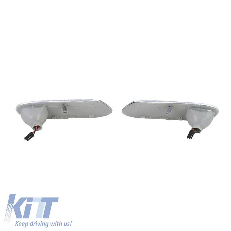 Side Fender Indicators suitable for Mini Cooper F56 13+ Union Jack Flag Black Led White 2 pcs