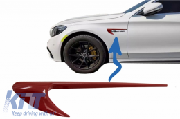 Side Fender Vents Trim Wing suitable for Mercedes C-Class W205 S205 E-Class W213 S213 Red - WOMBR