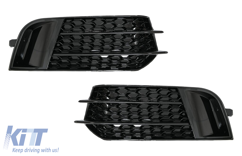 Oldalsó rácsok Ködlámpa burkolatok Audi A1 8X (2010-2015) RS1 Design Piano Black típushoz