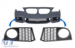 Side Grilles Fog Lights Covers Left /Right suitable for BMW 5 series F10 F11 (2010-up) Only M-Technik Design Bumper - COZUB0002930
