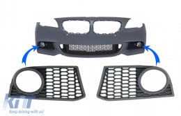 Side Grilles Fog Lights Covers Left /Right suitable for BMW 5 series F10 F11 (2010-up) Only M-Technik Design Bumper