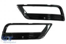 Side Grilles Front Bumper suitable for VW Golf VII 7 (2013-2017) R-Line Design Piano Black-image-6074209