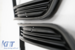 Side Grilles Front Bumper suitable for VW Golf VII 7 (2013-2017) R-Line Design Piano Black-image-6074215