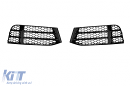 Side grilles suitable for front RS5 bumper on Audi A5 2012-2015 glossy black - ABAUGR6007452