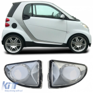Side indicator set clear glass white for Smart ForTwo Cabrio Coupe 451 2007-2015