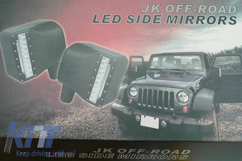 Side Mirror LED Lights Turn Signal Offroad suitable for Jeep Wrangler JK  Rubicon (2007-2016) 