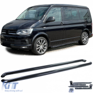 image-16-Side pipes sills stainless steel black gloss for VW T5 T6 T6.1 short wheelbase