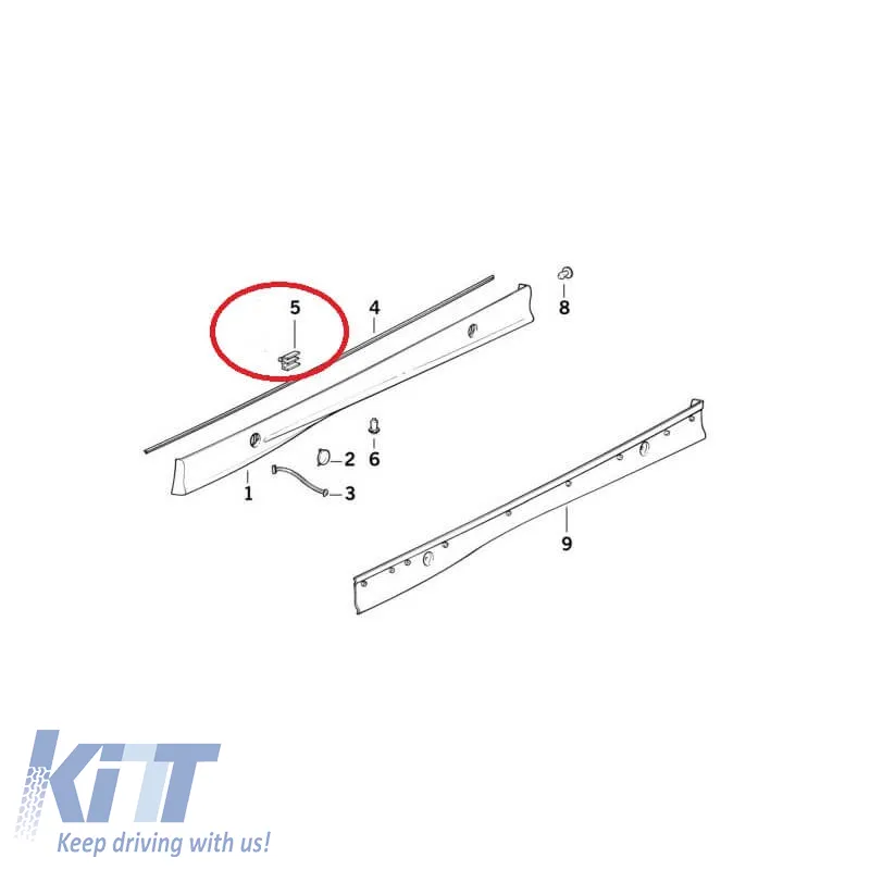 Side Skirt Clip suitable for BMW 3 E36 90-99 M-Tech 51712234032 1 Pc