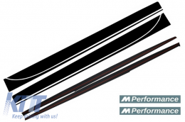 Side Skirts Add-on Lip Extensions suitable for BMW 3 Series F30 F31 (2011-Up) M-Performance Design - COSSLBMF30MPMB