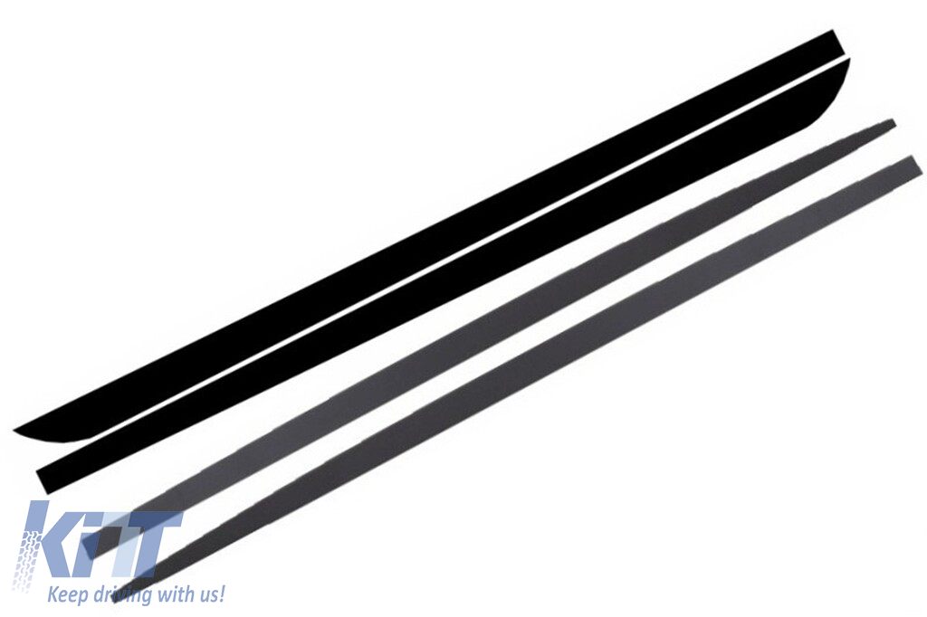 Oldalsó szoknyák Kiegészítő ajakhosszabbítások matricákkal matt fekete, BMW F10 F11 5-ös sorozat (2011-től felfelé) M-Performance Design számára