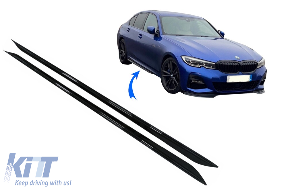 Side Skirts Extension suitable for BMW 3 Series G20 Sedan G21 Touring  (2018-up) M Sport Design Piano Black 