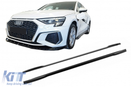 Side Skirts Extensions suitable for Audi A3 8Y S-Line S3 (2020-) Sedan Sportback RS3 Design - SSAUA38Y