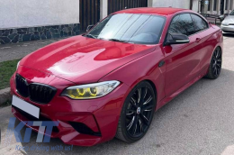 Side Skirts suitable for BMW 2 F22 Coupe F23 Cabrio (2014-2017) M2 Competition Look from ABS Plastic 2 pc