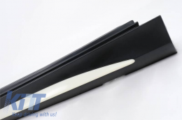 Side Skirts suitable for Mercedes-Benz C-Class W205 14-21 A Design C63s Facelift Look from ABS Plastic 2 pcs