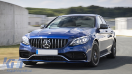Side Skirts suitable for Mercedes C-Class W205 S205 (2014-2020) Sport C63 Design-image-6111122