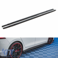 Side Skirts suitable for VW Golf VIII (8) 20+ Add on GTI & R Skirt Glossy Black From Abs Plastic Maxton Design 2 pc