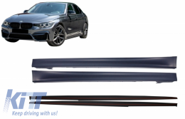 Side Skirts with Add-on Lip Extensions suitable for BMW 3 Series F30 F31 Sedan Touring (2011-2018) M Performance Design - COSSBMF30M3LMP