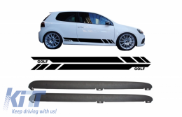 Side Skirts with Side Decals Sticker Vinyl Black suitable for VW Golf VI Golf 6 (2008-2014) GTI Design