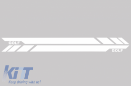 Side Skirts with Side Decals Sticker Vinyl White suitable for VW Golf VI Golf 6 (2008-2014) GTI Design-image-6046368
