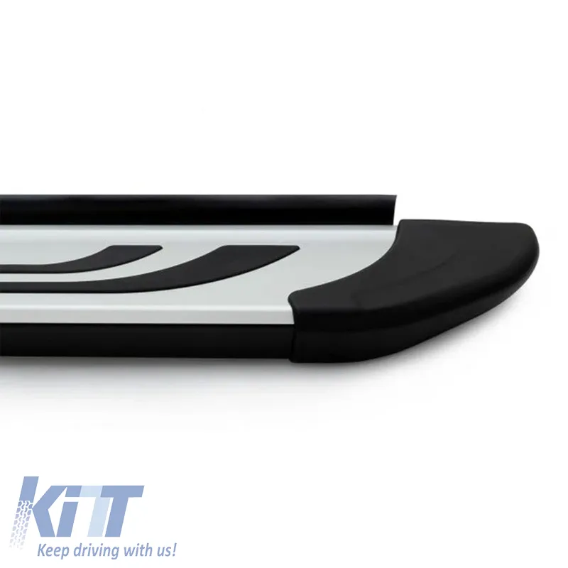 Side Steps FABA (Silver-Black-173cm) 2 Pieces Aluminium Without Brackets