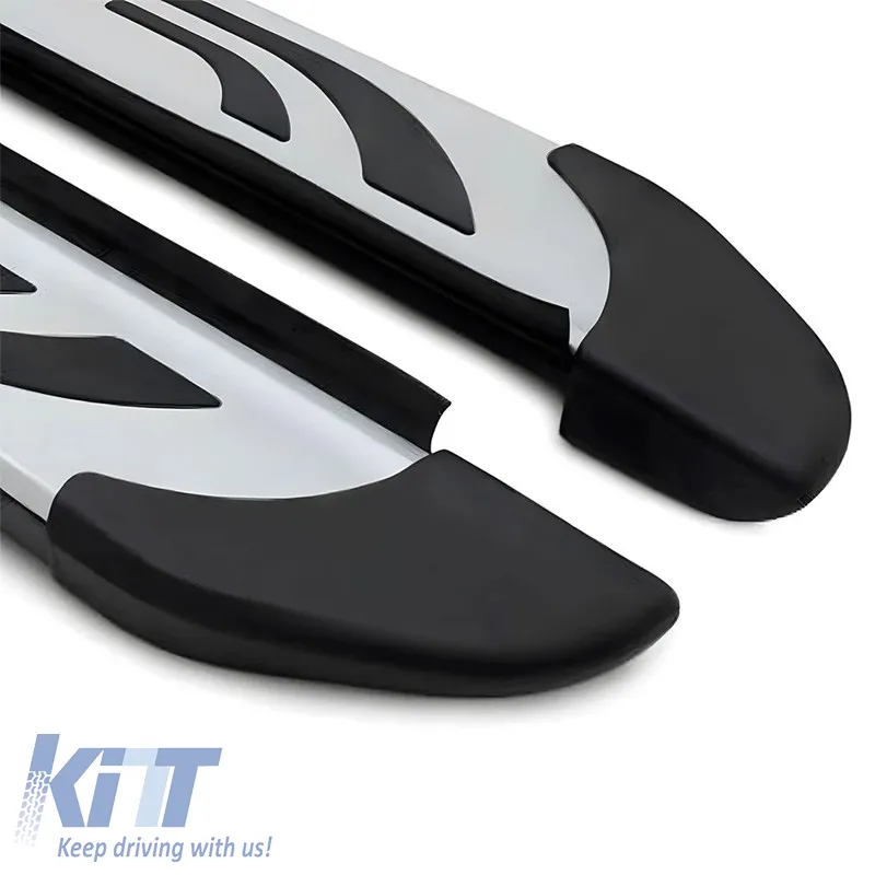 Side Steps FABA (Silver-Black-183cm) 2 Pieces Aluminium Without Brackets