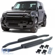 image-57-Side steps running boards aluminum black for Land Rover Defender L663 90 from 19
