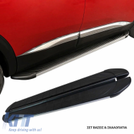 Side Steps with Brackets suitable for Ford Ranger 2022- / Volkswagen Amarok 2022- APA Silver 203cm 2 Pieces Aluminium