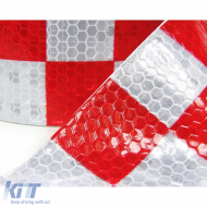 Signalband Markierungsband Absperrband selbstklebend reflektierend kariert 100m-image-6196108