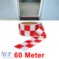 Signalband Markierungsband Absperrband selbstklebend reflektierend kariert 60m-image-6199157