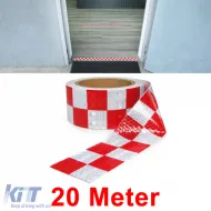 Signalband Markierungsband Absperrband selbstklebend reflektierend kariert 20m-image-6200002